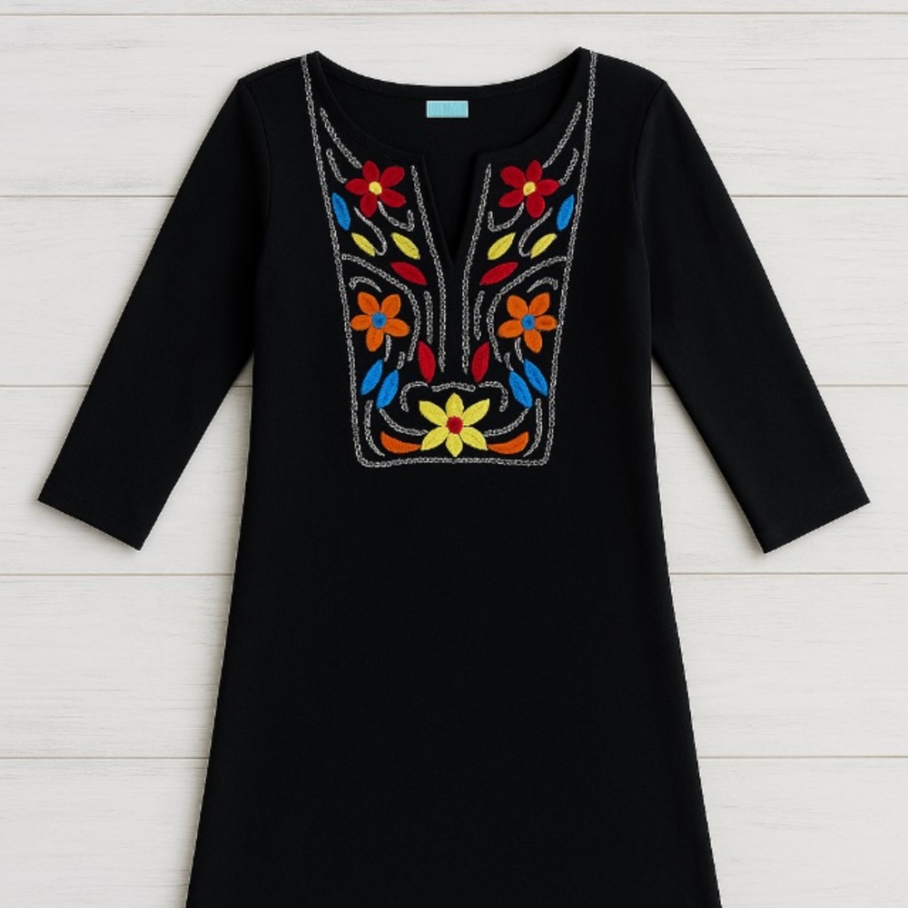 Island Clothing Company Black Embroidered Dress – Women’s S